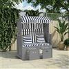 Vidaxl Strandkorb con Cuscini Polyrattan e Legno Massello Blu e Bianco