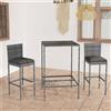 Vidaxl Set da Bar da Giardino 3 pz con Cuscini in Polyrattan Grigio