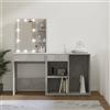 Vidaxl Toeletta LED con Armadietto in Legno Multistrato Grigio Cemento