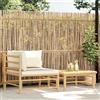 Vidaxl Set Divani da Giardino 2 pz con Cuscini Bianco Crema in Bambù