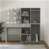 Vidaxl Toeletta LED con 2 Armadietti Legno Multistrato Grigio Cemento