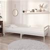Vidaxl Divano Letto con Cassetti 90x200 cm Bianco in Massello di Pino
