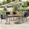 Vidaxl Tavolo Giardino Piano Legno Grigio Polyrattan e Massello Acacia