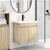 Vidaxl Mobile bagno con rubinetto Rovere Sonoma 61 x 40 x 74,5 cm