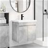 Vidaxl Mobile bagno con rubinetto Grigio Cemento 61 x 40 x 74,5 cm