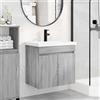 Vidaxl Mobile bagno con rubinetto Sonoma grigio 61 x 40 x 74,5 cm