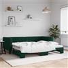 Vidaxl Divano Letto con Letto Estraibile Verde Scuro 90x200cm Velluto