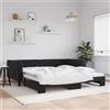 Vidaxl Divano Letto con Letto Estraibile Nero 100x200 cm in Velluto