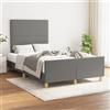 Vidaxl Giroletto senza Materasso Grigio Scuro 120x190 cm in Tessuto