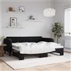 Vidaxl Divano Letto con Letto Estraibile Nero 90x200 cm in Velluto