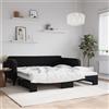 Vidaxl Divano Letto con Letto Estraibile Nero 100x200 cm in Velluto