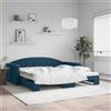 Vidaxl Divano Letto con Letto Estraibile Blu 100x200 cm in Velluto