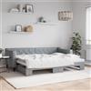 Vidaxl Divano Letto con Letto Estraibile Grigio Chiaro 80x200 Tessuto