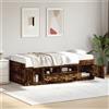 Vidaxl Divano Letto con Cassetti senza Materasso Rovere Fumo 100x200cm