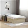 Vidaxl Giroletto Cassetti Rovere Sonoma 100x200 cm Legno Multistrato