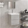 Vidaxl Mobile da Bagno con Lavabo e Specchio Grigio Cemento
