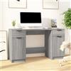 Vidaxl Scrivania con Mobile Laterale Grigio Sonoma Legno Multistrato