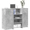 Vidaxl Banco Reception Grigio Cemento 135x50x103,5cm Legno Multistrato