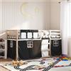 Vidaxl Letto a Castello senza Materasso Bianco e Nero 80x200cm in Pino