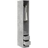 Vidaxl Armadio Grigio Cemento 30x50x200 cm in Legno Multistrato