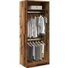 Vidaxl Armadio Legno Antico 80x50x200 cm in Legno Multistrato
