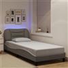 Vidaxl Giroletto con LED senza Materasso Hvar Tortora 90x190 cm Tessuto