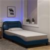 Vidaxl Giroletto con LED senza Materasso Hvar Blu 90x190 cm in Tessuto