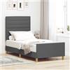 Vidaxl Struttura del letto Grigio scuro 100 x 200 cm Tessuto
