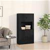 Vidaxl Credenza Rovere Nero 80 x 33 x 150 cm Legno multistrato