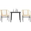 Vidaxl Set da Pranzo da Giardino 3 pz Marrone in Polyrattan Vetro
