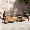 Vidaxl Set Divano da Giardino 3pz con Cuscini Legno Massello di Acacia