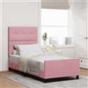 Vidaxl Letto a molle con testiera Rosa 90 x 200 cm Velluto