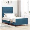 Vidaxl Letto a molle con testiera Blu Scuro 100 x 200 cm Velluto