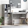 Vidaxl Scrivania Grigio cemento 145.5 x 50 x 127 cm 2 pz