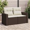 Vidaxl Divano da Giardino a 2 Posti con Cuscini in Polyrattan Marrone