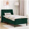 Vidaxl Struttura letto con materasso Verde Scuro 90 x 200 cm Velluto