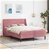 Vidaxl Struttura letto con materasso Rosa 140 x 190 cm Velluto