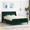 Vidaxl Struttura letto con materasso Verde Scuro 140 x 200 cm Velluto