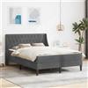 Vidaxl Struttura letto con materasso Grigio scuro 160 x 200 cm Velluto