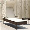 Vidaxl Lettino Prendisole con Baldacchino Marrone in Polyrattan