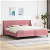 Vidaxl Struttura letto con materasso Rosa 200 x 200 cm Velluto