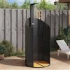Vidaxl Doccia Esterno Nera 100x100x241,5 cm Polyrattan e Legno Acacia