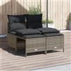 Vidaxl Set Divani da Giardino 4 pz con Cuscini in Polyrattan Grigio