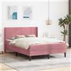 Vidaxl Struttura letto con materasso Rosa 120 x 190 cm Velluto