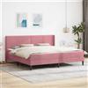 Vidaxl Struttura letto con materasso Rosa 180 x 200 cm Velluto