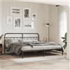 Vidaxl Giroletto con Testiera in Metallo Nero 200x200 cm