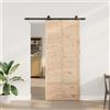 Vidaxl Porta scorrevole Naturale 80 x 208 cm Legno Massello di Pino