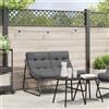 Vidaxl Arredamento da Giardino con cuscino Nero 110 x 81 x 71 cm