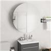 Vidaxl Armadio da Bagno con Specchio Rotondo e LED Bianco 54x54x17,5cm