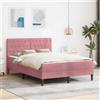 Vidaxl Struttura letto con materasso Rosa 140 x 190 cm Velluto